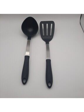 Black Nylon Ladle Cooking Serving Soup Spatula Non Stick Handle USA 13"